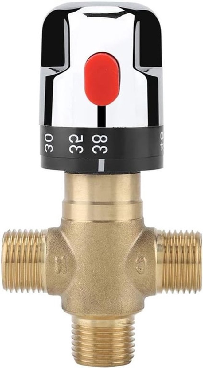 Thermostatische mengkraan met 1/2 NPT mannelijke aansluitingen, water temperatuurregelaar en messing ontwerp voor optimale controle