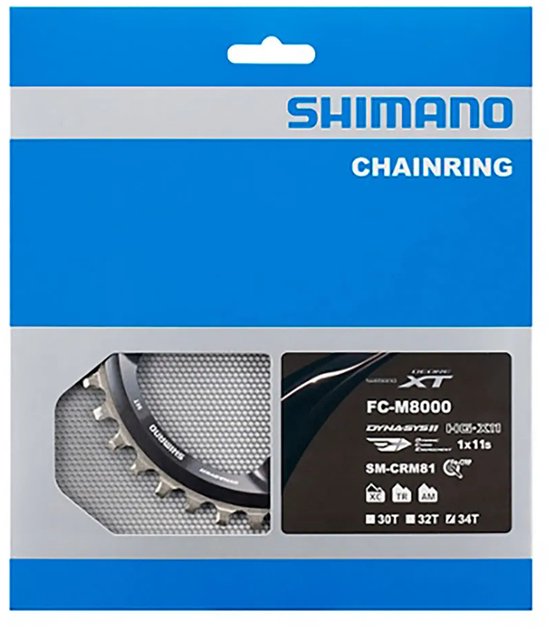 Shimano Kettingblad Xt Sm-crm81 11s 96 Mm 34t Rvs Zwart/grijs van Shimano — afbeelding 2