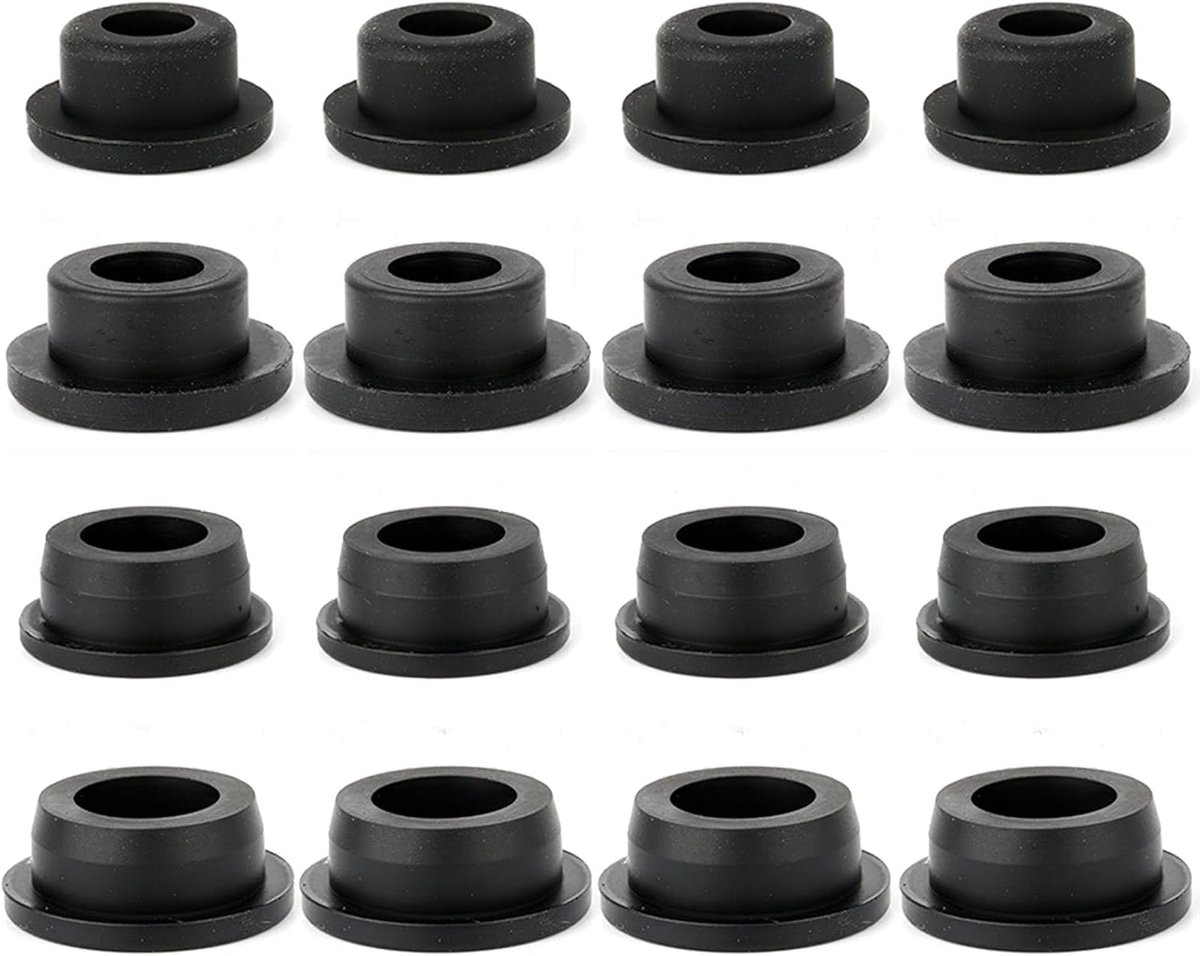 SnelShoppen - Rubber Afvoerputdeksel voor Keuken en Badkamer, Verstelbare Stukjes voor 20mm, 22mm, 24mm, 26mm Gaten, Set van 16 Stuks in Zwart, Herbru