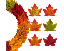 GLODI GOODS® Herfst decoratie herfstbladeren 300 stuks – versiering 6 diverse kleuren – krans herfstdecoratie