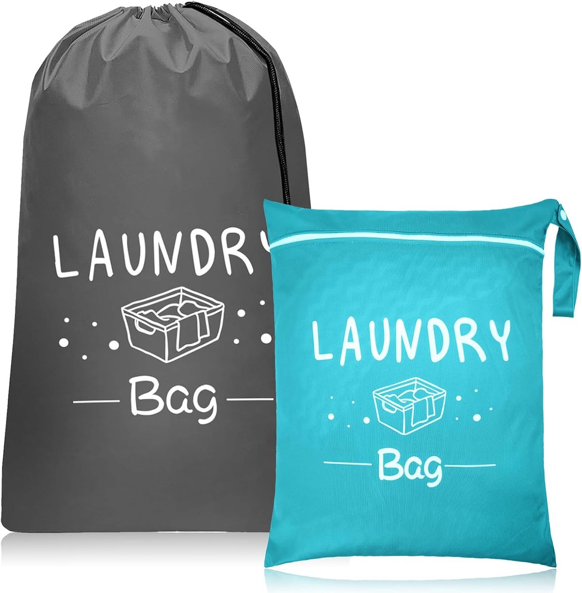 SnelShoppen - Waszak voor Vuile Kleding Reizen, 2 Maten, Voor Nat en Droog Kleding, Compact Met Koord en Rits, Voor Reizen, Kamperen, Zwemmen, Sport,