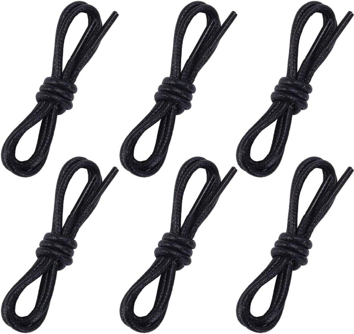 SnelShoppen - 3 Pairs Zwarte Vervangende Schoenveters voor Kleding Schoenen, Waxed Katoen 3mm Rond Dun voor Zaken Botten Mannen Vrouwen Formele Schoen