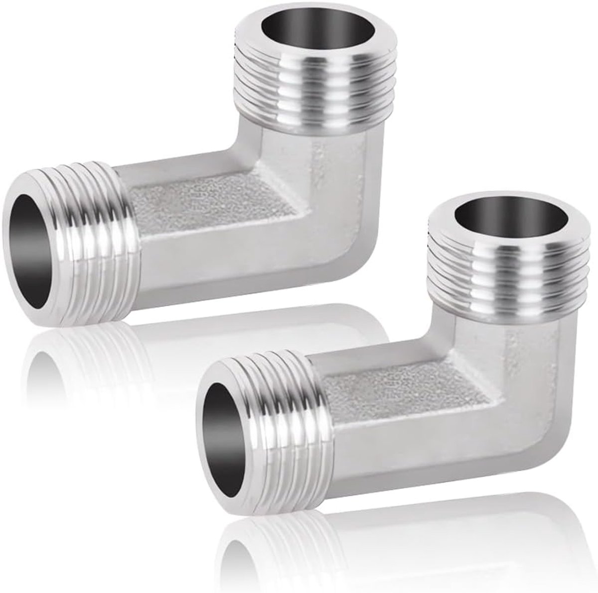 SnelShoppen - 2 Stuks 1/2 Inch 304 RVS Hoekverbinder 90° - DN15 Pijp Bocht Adapter voor Irrigatiesystemen - Hoogwaardige Waterdichte Aansluitingen