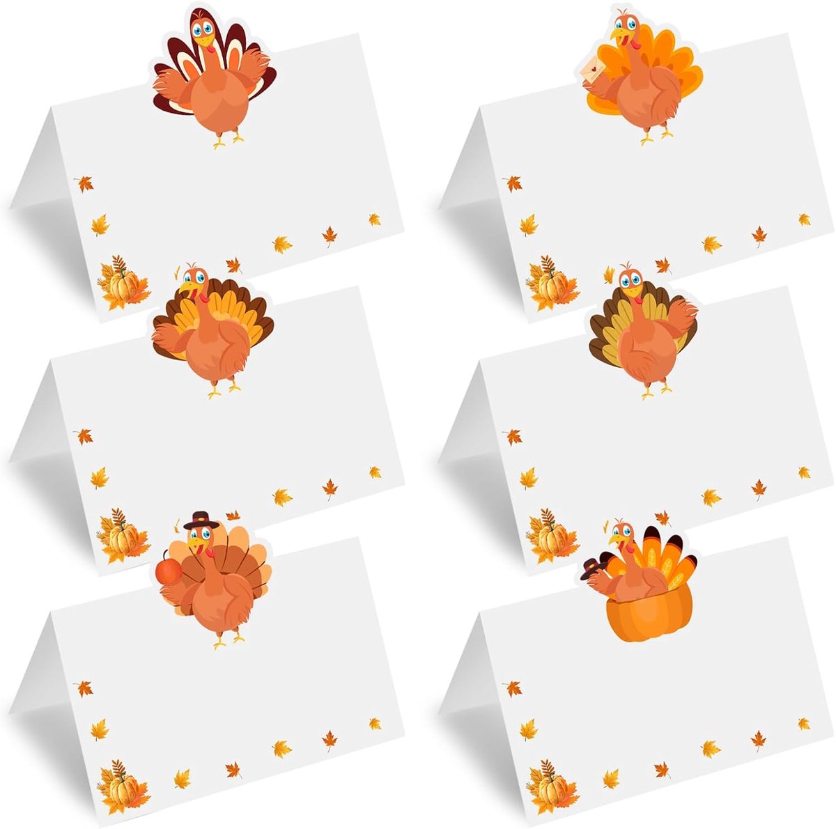 SnelShoppen - 60 Stuks Thanksgiving Naamkaarten, Decoratie Benodigdheden voor Tafelset, Schattige en Kleurrijke Naamlabels voor Feestdagen, Perfect vo