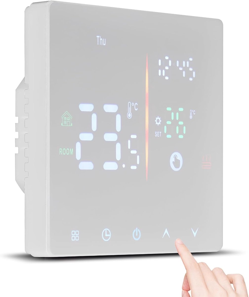 SnelShoppen - Weekly Slimme Wifi Thermostaat voor Thuis, Programmeerbare Digitale Thermostaat met Tuya App Controle, Automatische Modus, Geschikt voor