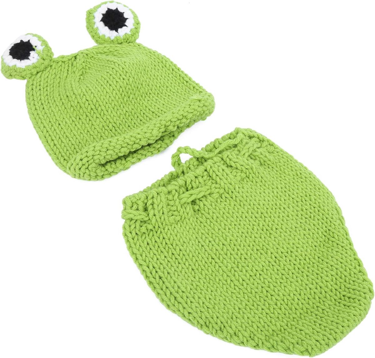 SnelShoppen - Nieuwboren Baby Hoed en Broek Fotografie Set voor 0-6 Maanden - Zachte Katoenmix Baby Outfit voor Onvergetelijke Babyfoto's (GROEN)