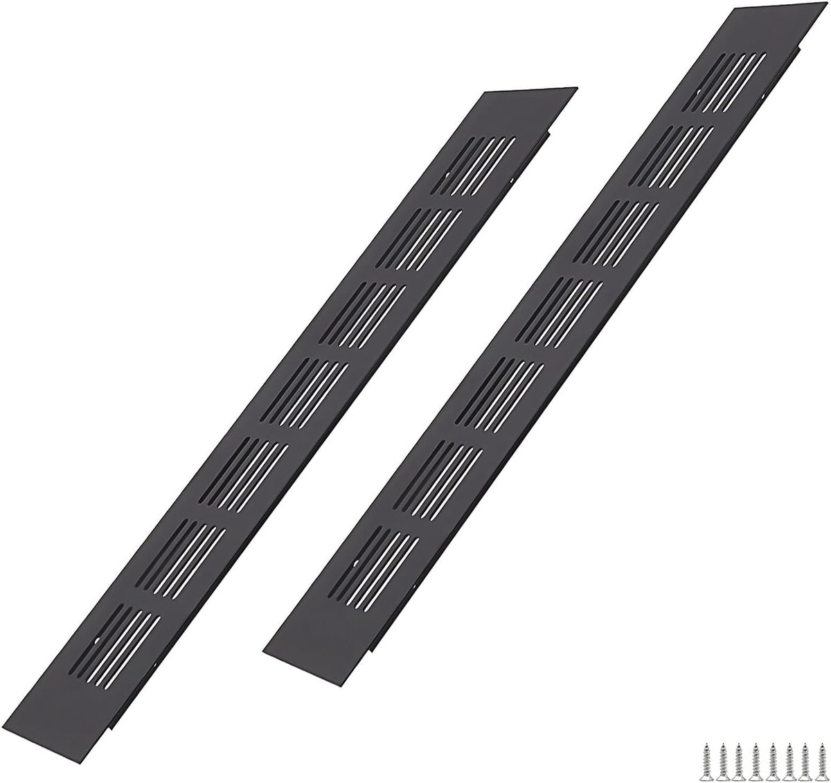 Ventilatierooster 300x50mm - Aluminium zwart - Corrosiebestendig - Verbeter luchtcirculatie - ShopVlot