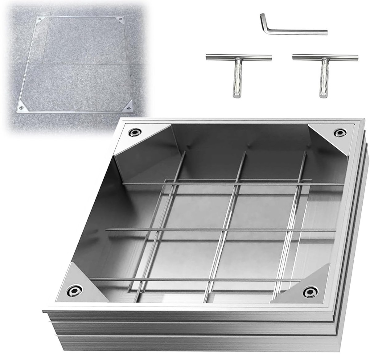Shaft cover 300 x 0,000 mm - aluminium - ingebouwd design - veilige en esthetische oplossing - ShopVlot