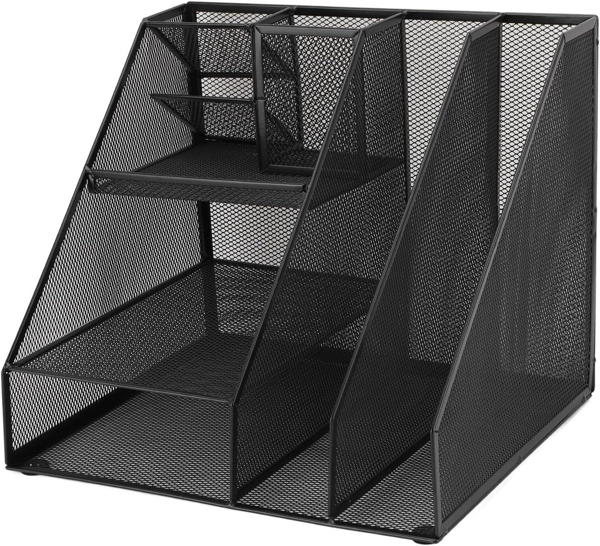 SnelShoppen - Stijlvolle Metalen Mesh Bureau Organizer, Multifunctionele Bureau Organizer voor Kantoor en Thuis, Met Pennenhouder, Ruimtebesparend en