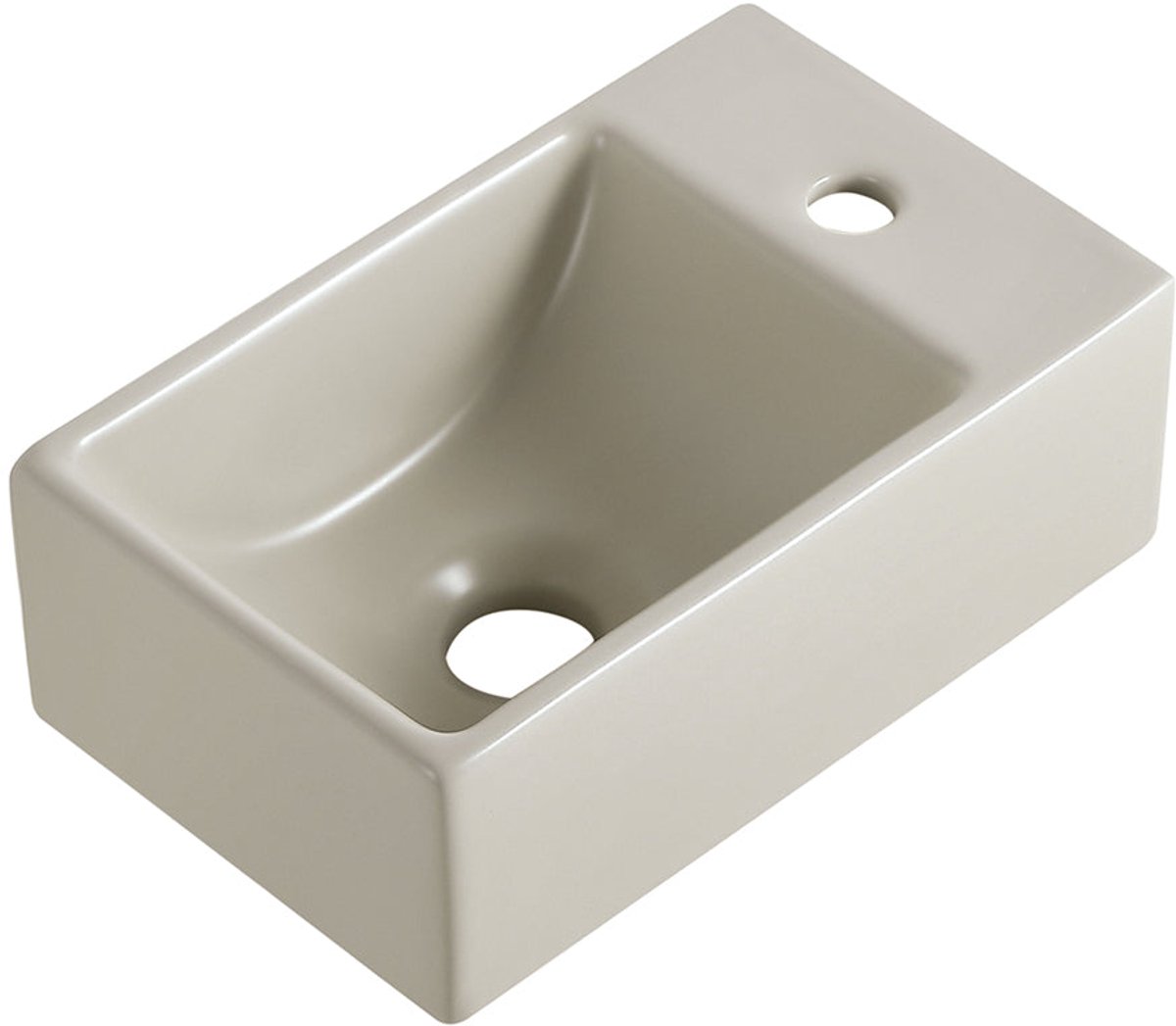 Rhea XXS fontein rechts 30,5 x 18 x 11 cm keramiek beige