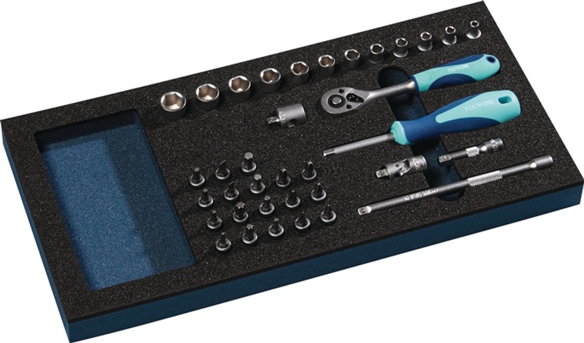 Gereedschapsmodule 36-delig. 1/3-Module Steeksleutelset TECWERK