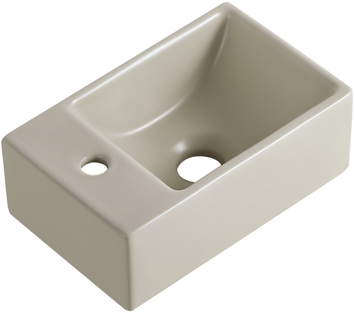 Rhea XXS fontein links 30,5 x 18 x 11 cm keramiek beige