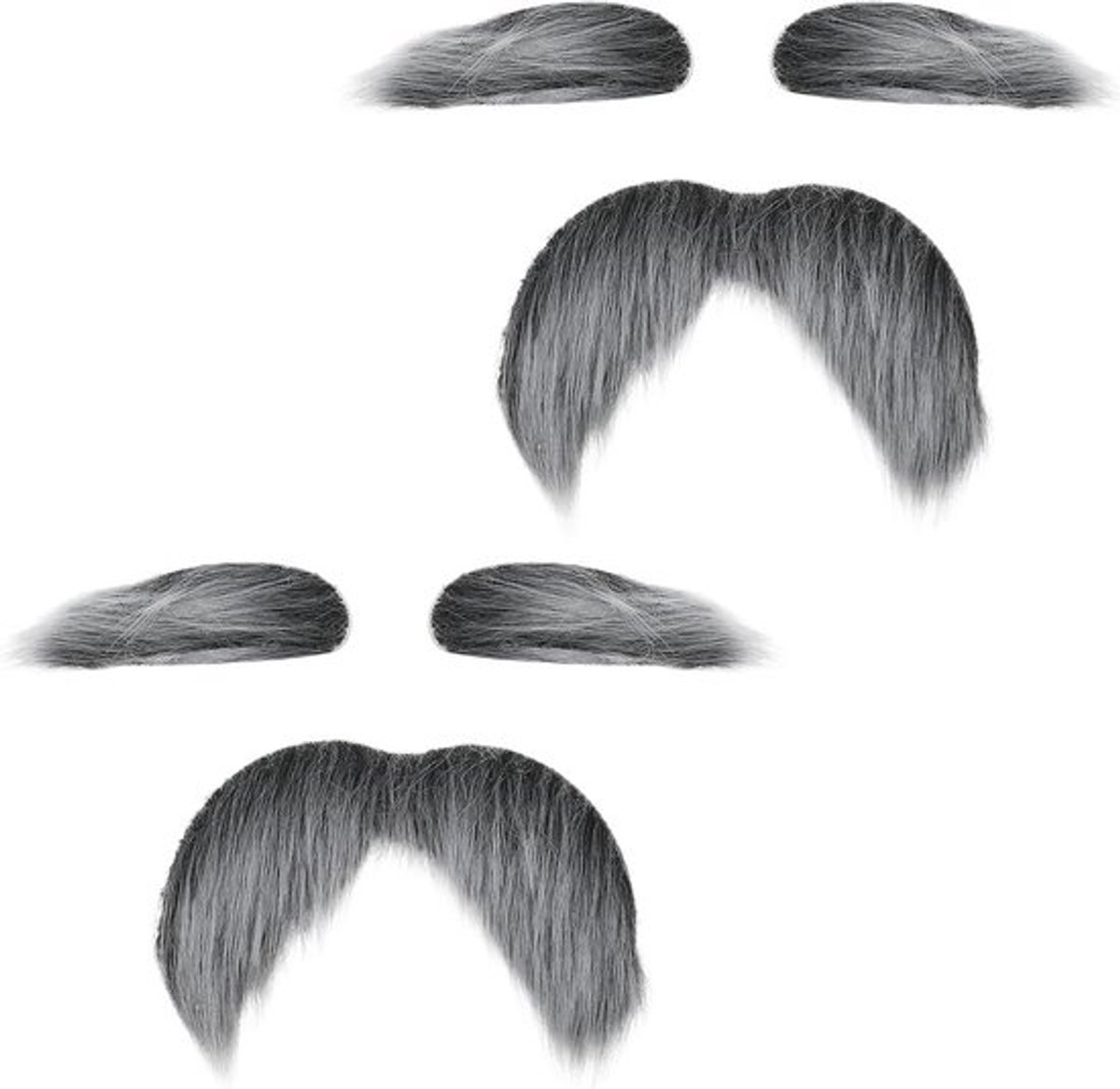 Grappige Neppartij Snor en Wenkbrauwen Set voor Halloween en Cosplay - Valse Baarden voor Volwassenen en Kinderen (Zwart & Wit)