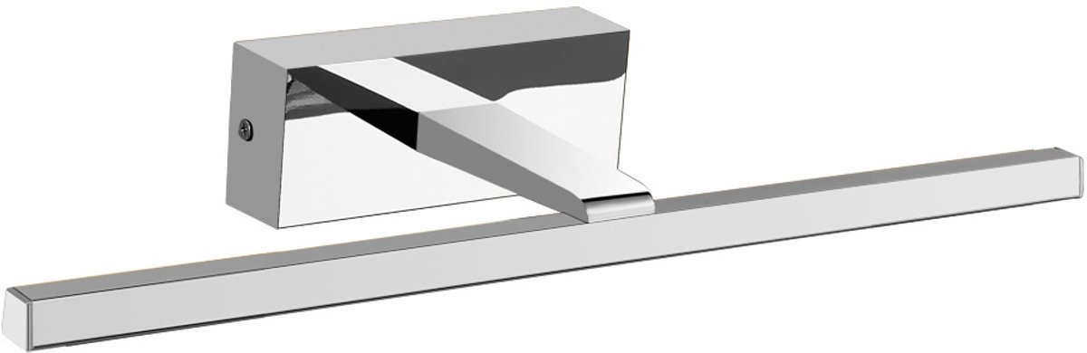 Aline LED wandlamp in chroom, dimbare SMD LED 8W / 369 lumen, 3000K warm wit, IP23, 453 x 60 x 183 mm, kunststof.