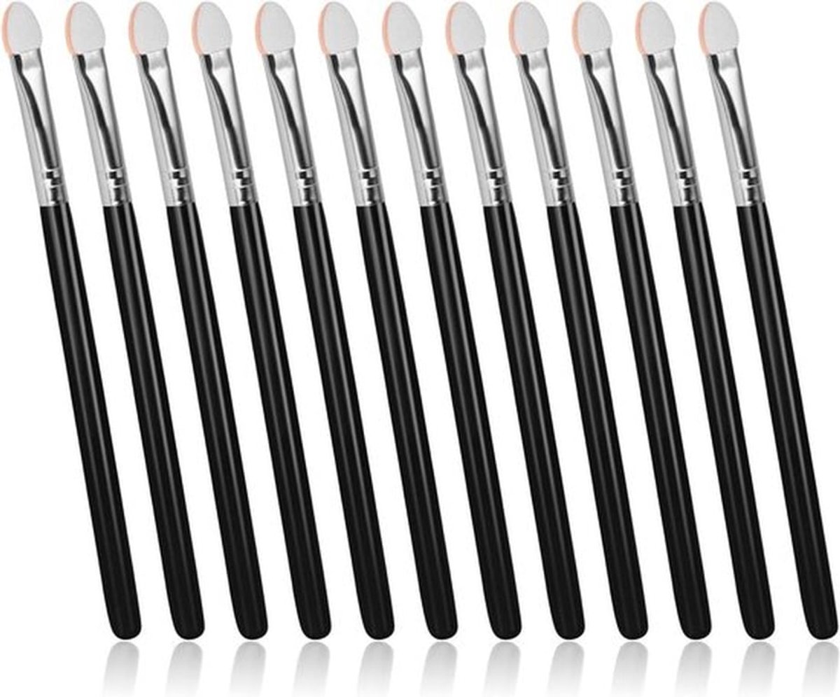 Set van 12 Dubbelzijdige Oogschaduw Applicators en Make-up Kwasten voor Vrouwen en Meisjes