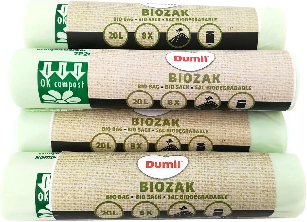 SnelShoppen - Biologisch Afbreekbare Afvalzakken, Groen, 20 Liter, 48 Stuks, Geschikt voor Keuken, Tuin, Composteerbaar, Scheiden van Afval