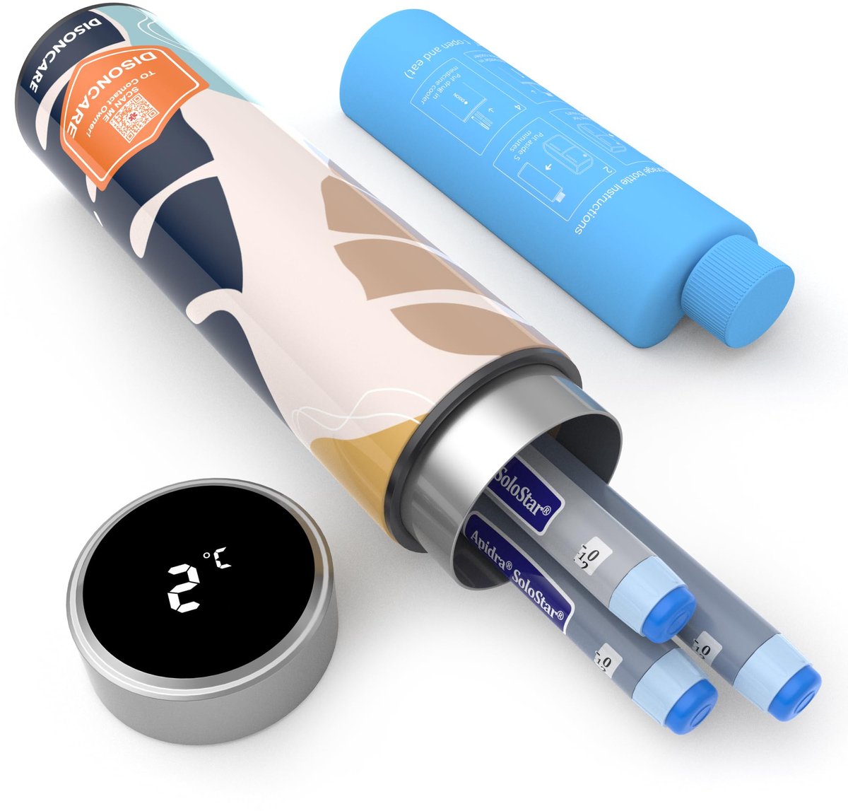 SnelShoppen - Smart koeltas voor insuline 60 uur, thermische tas met temperatuurdisplay, koeltas voor medicijnen, ideale draagbare insulinetas voor la