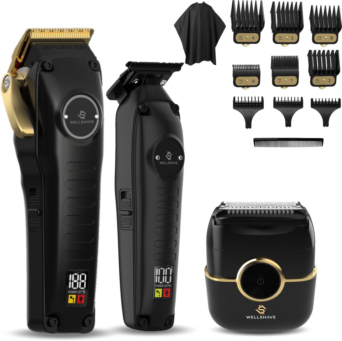 Wellshave Barber Deal 2.0 - Barber Set - Kappers set - Tondeuse Mannen - Foil Shaver - Hair Clipper - Kappers Tondeuse - Trimmer voor haar & baard - Tondeuse set