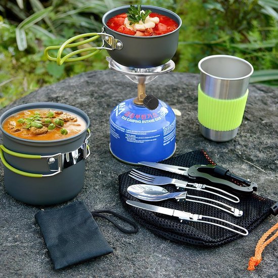 SnelShoppen - Opvouwbare Campingkachel Mini Krachtige Vuurcapaciteit met Piezo Ontsteking Voor Buiten, 1350W Roestvrij Staal en Koper, Compact en Lich van Snelshoppen — afbeelding 2