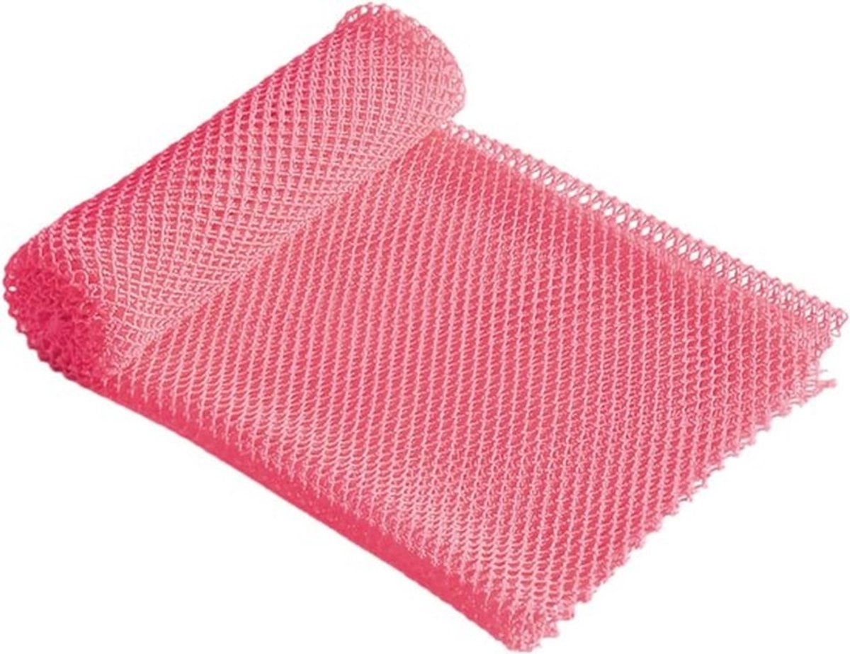 Langwerpige Bad Spons met Knoppen, Exfoliërende Lichaamsborstel, Rug Scrubber en Huidverzachter, Rekbaar tot 160 cm, Roze, Ideaal voor Diepe Reiniging en Verzorging van de Huid