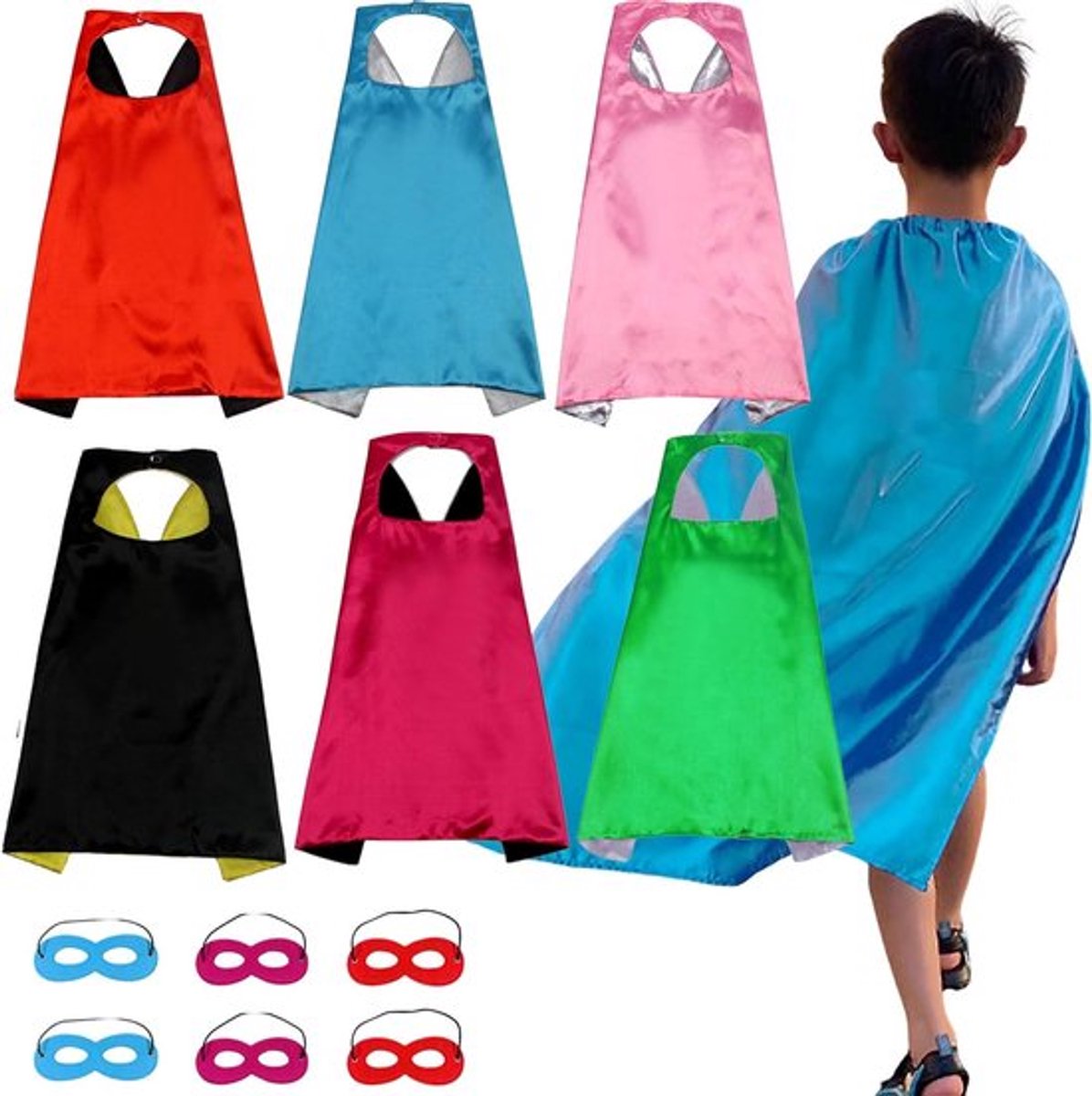 Mantel voor Kinderen, Superhelden Kostuums en Capes voor Feestjes, Rolspel voor Jongens en Meisjes, Perfect voor Verjaardagen en Avondfeesten