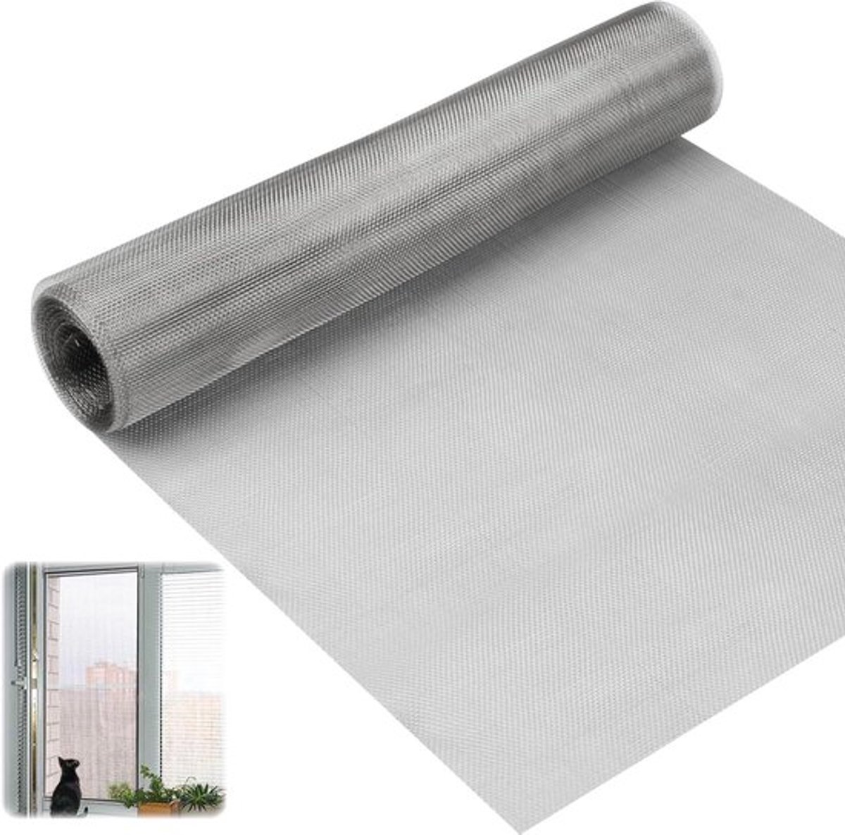 Fijnmazig Metaalgaas voor Ventilatie en Filtering, 30 x 200 cm, 1 mm Gatdiameter, Roestvrij Staal, Geschikt voor Deuren, Ramen, Tuinen en Hekken