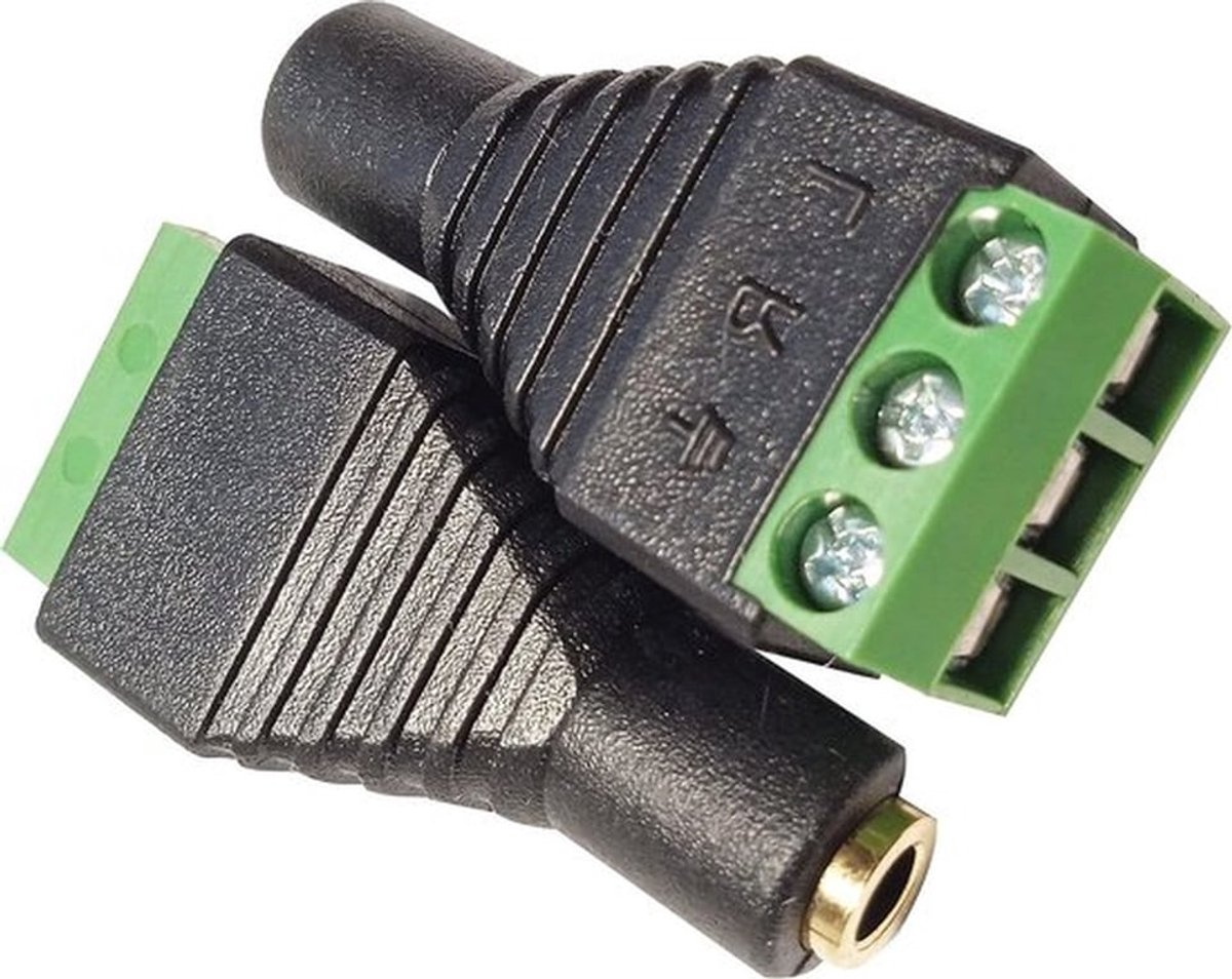 3,5 mm TRS Stereo Audio Video Jack naar 3 Schroefterminal Vrouwelijke Adapter - 2-Pack voor Hoofdtelefoon en AUX Verbindingen