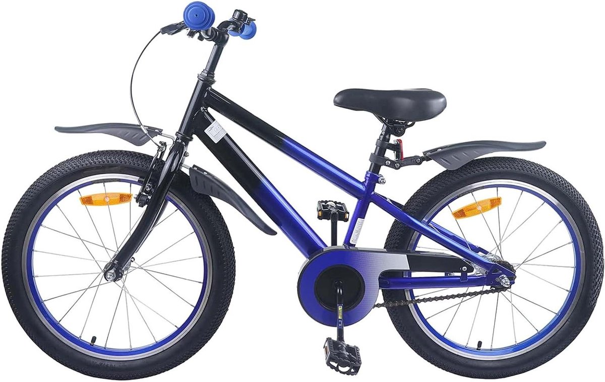 Kinderfiets Staal Fiets Stad en Buurt Klassiek Ontwerp 12.4 kg Blauw Zwart