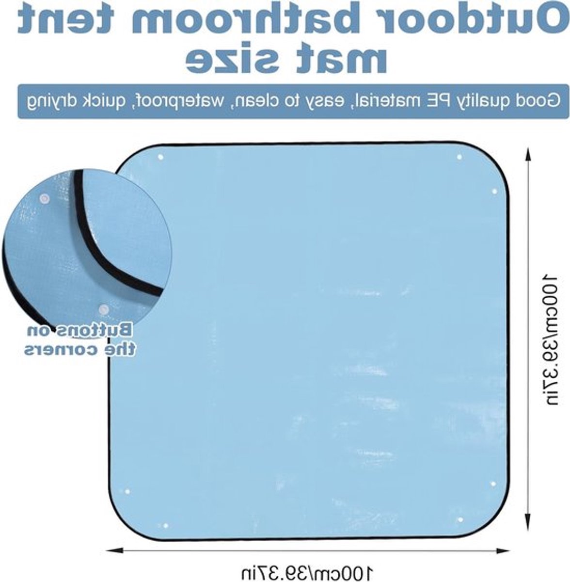 Camping Douchetent Vloermat 100x100cm - Draagbare Verander Mat voor Buiten, Vochtbestendig en Beschermend tegen Vervuiling