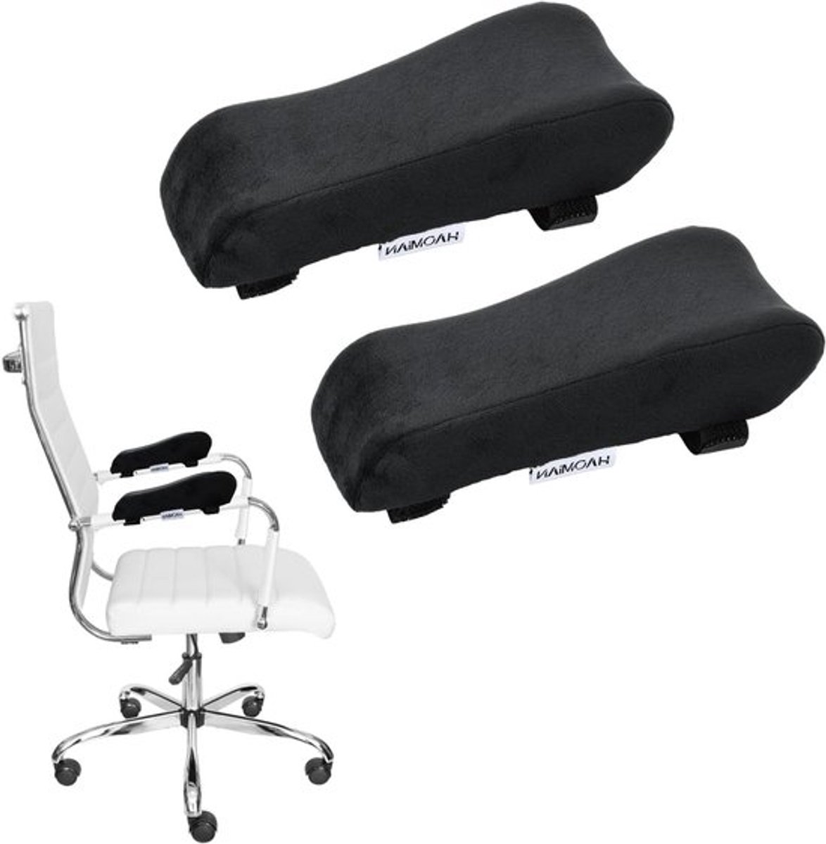 Ergonomische Geheugenfoam Armsteun Kussens voor Kantoor- en Gamingstoelen - 2 Stuks, Comfortabel en Ondersteunend