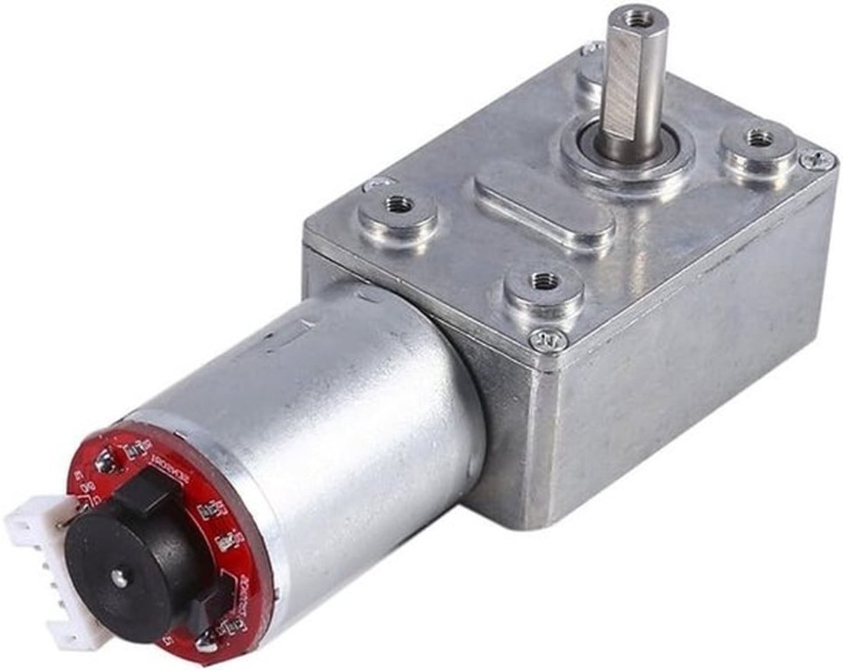 Hoogwaardige 12V wormwielmotor met encoder, hoog koppel en zelfvergrendeling voor efficiënte toepassingen, 40 RPM