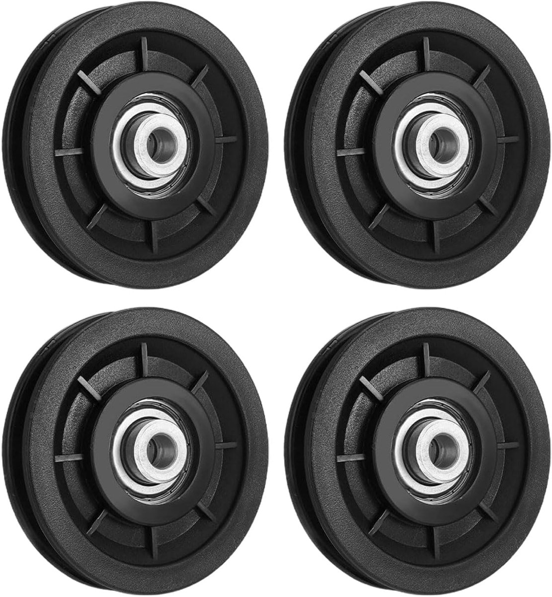 SnelShoppen - 4 Stuks 90mm Fitness Pulley Gym Rol, Pulley Wiel voor Thuis Gym Apparatuur, Universele Lager Pulley Koord Rol voor Sport