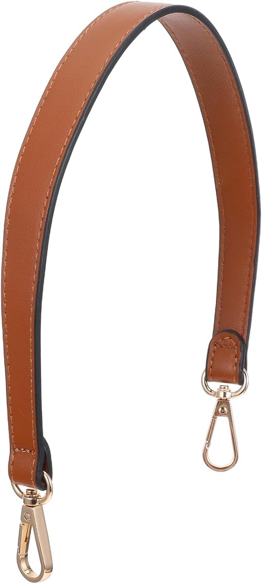 SnelShoppen - Faux Leren Handtas Schouderband Korte Bruin 48,3 cm met Draaihaak voor Handtas, Schoudertas, Handtassen, Tasaccessoire