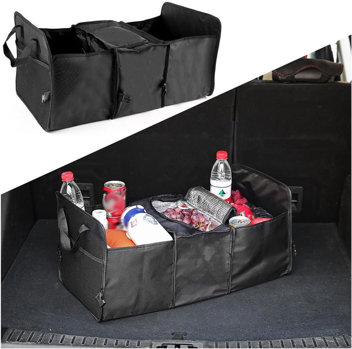 SnelShoppen - JNNJ Auto Kofferbak Organizer, Isolatie Opbergbox, Multifunctionele Vouwbare Auto Opbergbox, Universele Interieur Opslagaccessoires Zwar