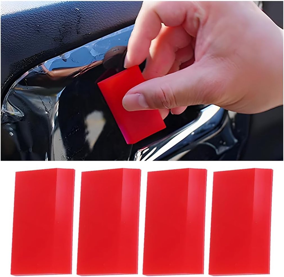 SnelShoppen - 4 Stuks Auto Folie Squeegee Set - Oxford Squeegee Bubbles Krassen-Vrij, Folie Schraper Vilt Squeegee, Auto Folie Gereedschappen, Oxford