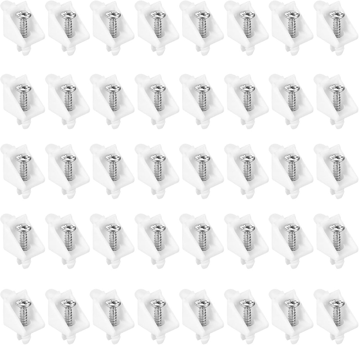 40 Stuks Steunpennen voor Planken, Universele Plankdragers voor Keuken- en Kledingkasten, Inclusief Schroeven en Geschikt voor Diverse Planktypes