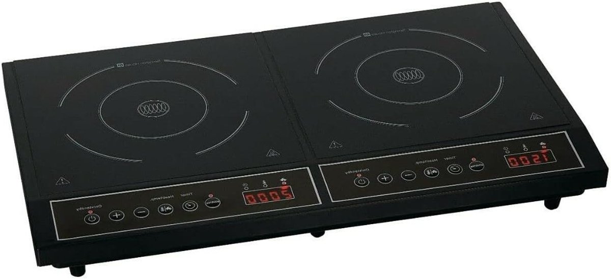 Dubbele kookplaat - Inductie fornuis - Snel koken - Automatische pannendetectie - 598 x 36 cm - Zwart