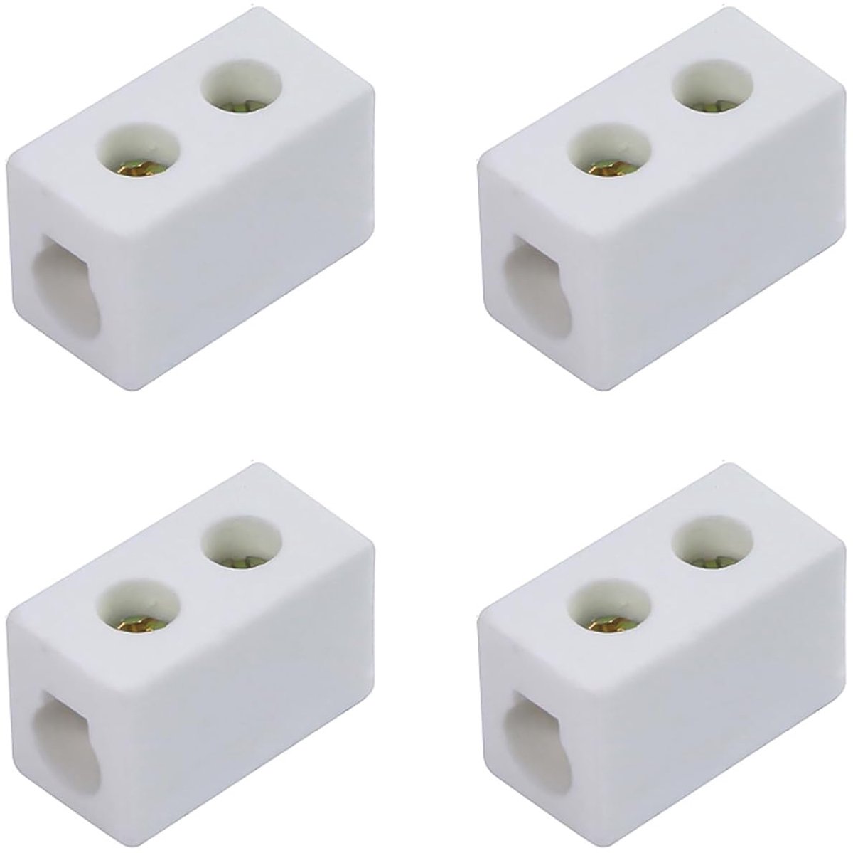 SnelShoppen - 4 Stuks Keramische Kabelbinders, 30A, 250V, Porselein Stekker met 6mm Ingangsgat voor Elektrische Kabels en Diverse Toepassingen