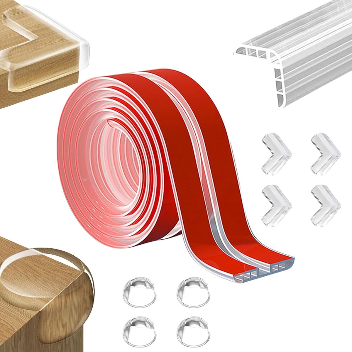 2 m Baby Edge Protection, Baby Corner Protection, 8 Pieces Baby Corner Protection, Table Edge Protection Corners, for - ShopVlot