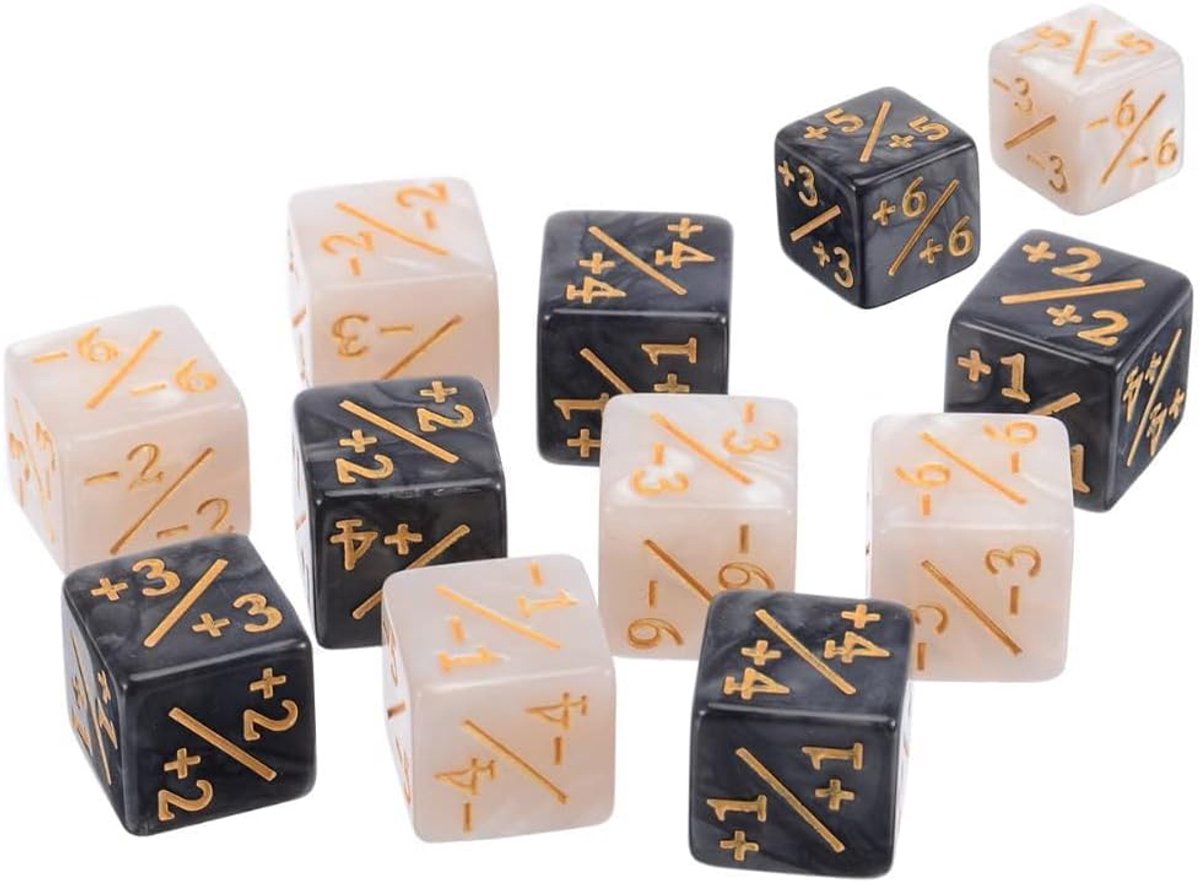 Positive and negative dice counters set 12 pieces - ShopVlot