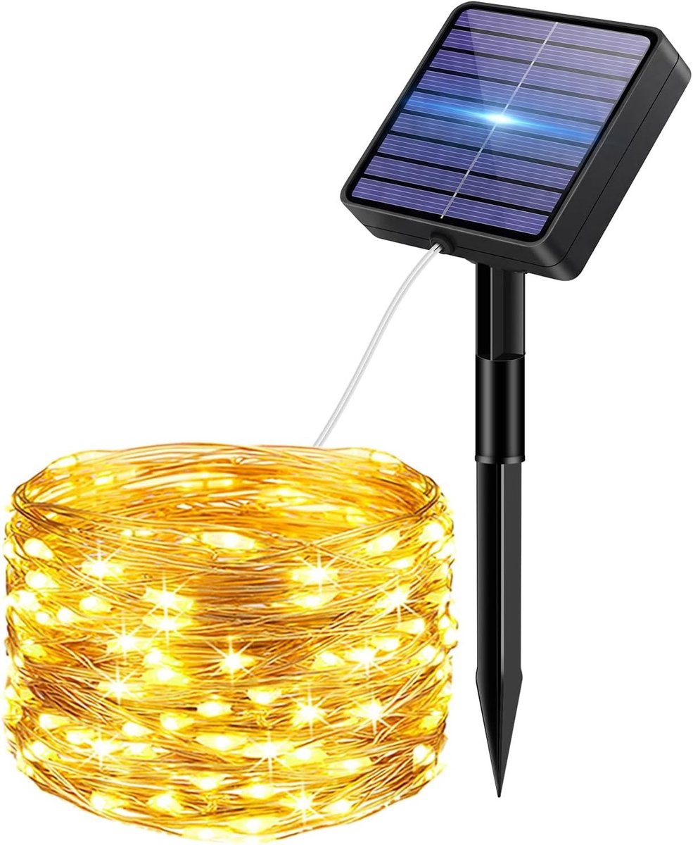 Solar Lichtsnoer voor Buiten - 5+2 m - 50 LED Lampjes - Op Zonne-energie - Voor Tuin en Balkon