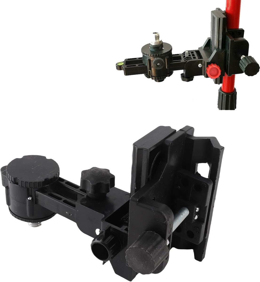 SnelShoppen - Fine Adjustment Bracket Level Adapter - 360° Verstelbare L-vormige Swivel Basis met Clip - Wandmontage naar Plafond - Telescopische Lase