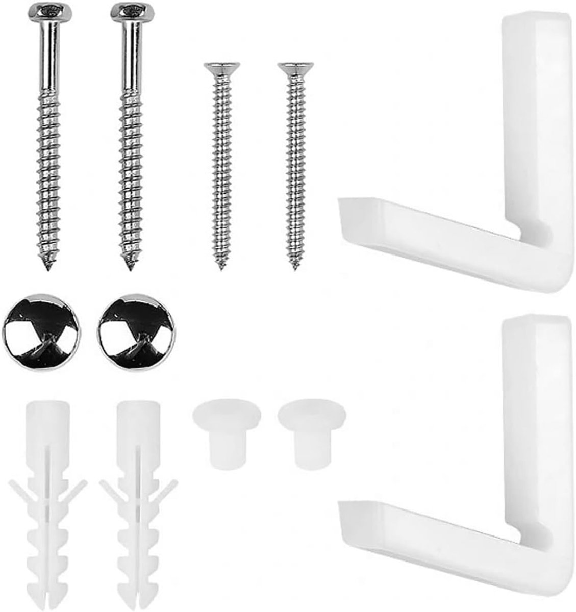 SnelShoppen - Toiletpot Montagekit L-Vormige Toilet Bidet Bevestigingsbouten Badkamer Reparatie Beugels en Schroeven Set