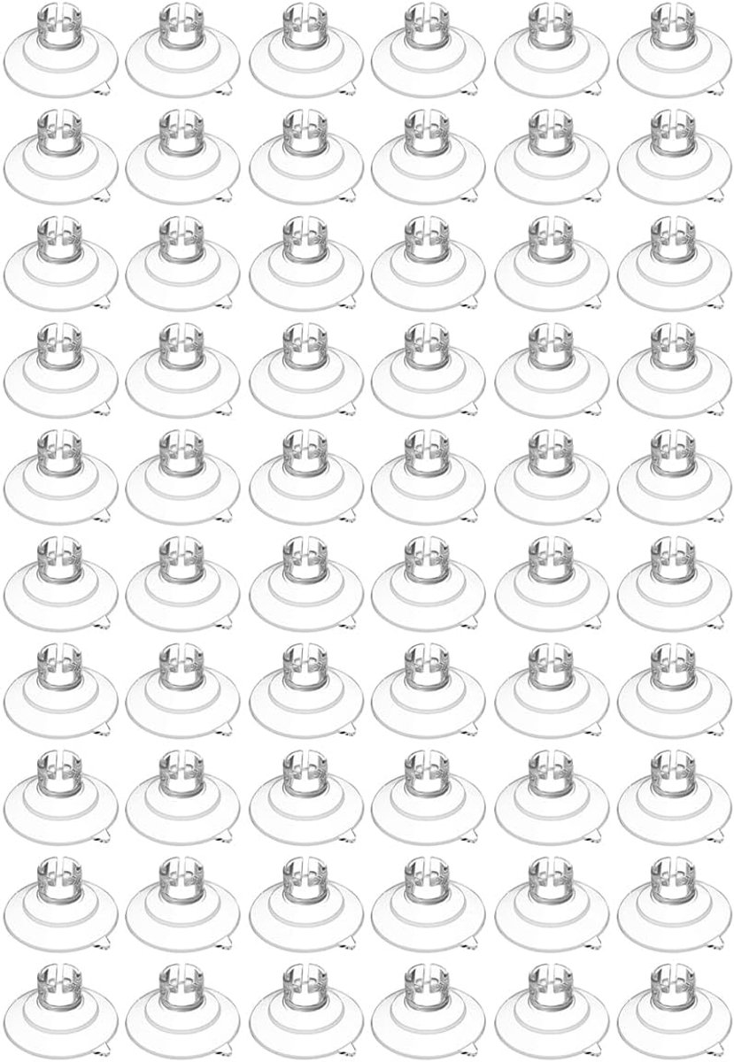 SnelShoppen - 60 Pack Zuignap met Kabelgroef Transparante Zuignap Haak Ø30mm Voor Thuisdecoratie Feestelijke Gelegenheden Buiten Binnen