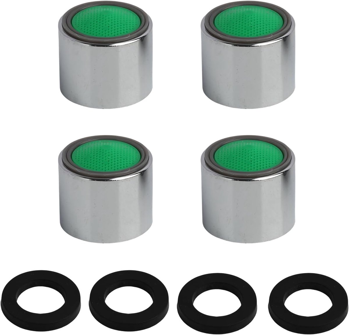 SnelShoppen - 4 x Kraanaccessoires M22, Waterbesparende Perlators, Mengmondstuk, Aerator, Tapfilter, Chroom Geplateerd, Duurzaam en Efficiënt voor Keu