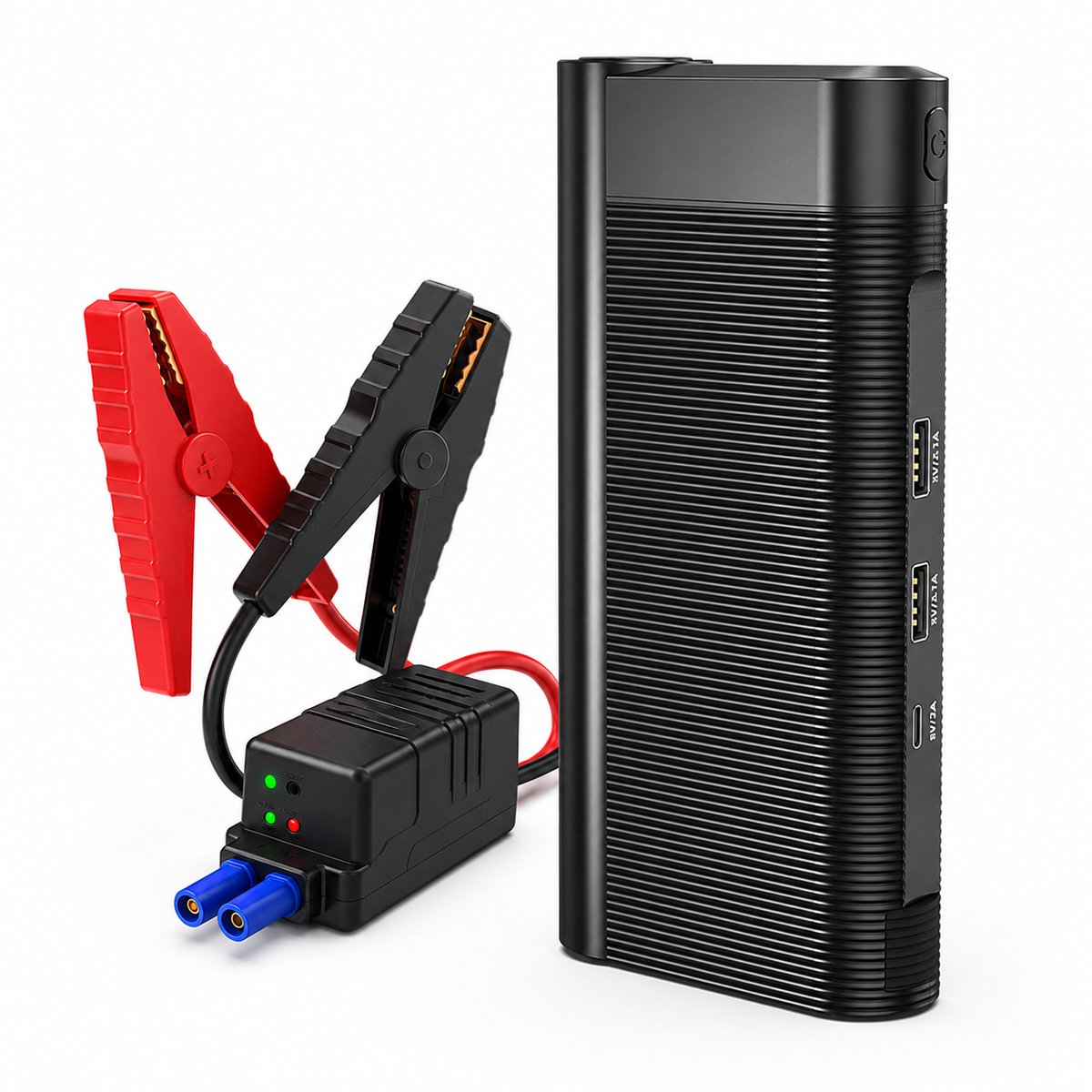 12V Jumpstarter – 10000mAh – Powerbank, LED en Slimme Accuklemmen