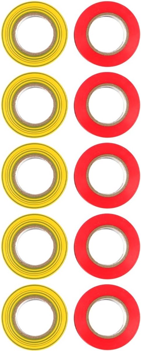 SnelShoppen - 10 Rollen PVC Isolatietape, Zelfklevend, Sterke Isolatietape voor Reparatie van Isolatiedraden, Water- en Hittebestendig 20 m x 17 mm (R