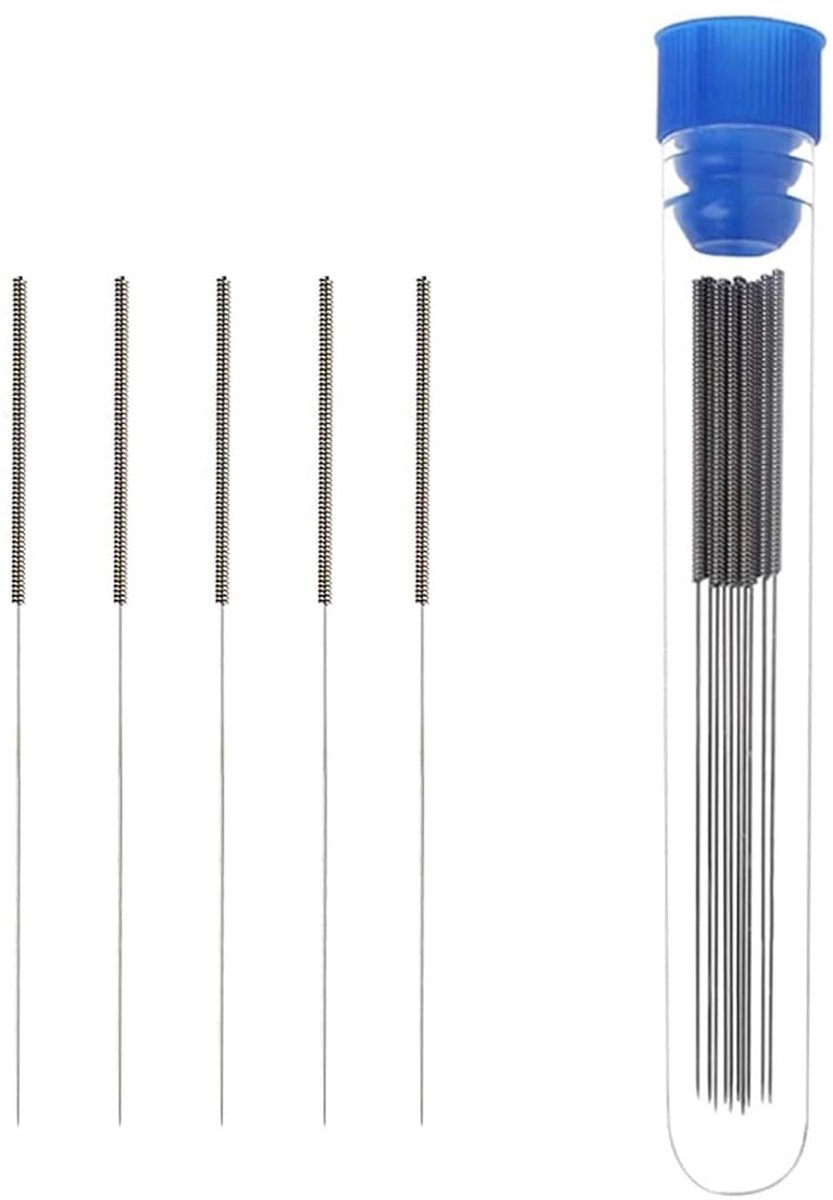 SnelShoppen - 3D-printermondstuk reinigingsset - 5x 0,15 mm reinigingsnaalden voor 0,15 mm sproeiers - Onderhoudsset voor 3D-printer - Eenvoudig en pr