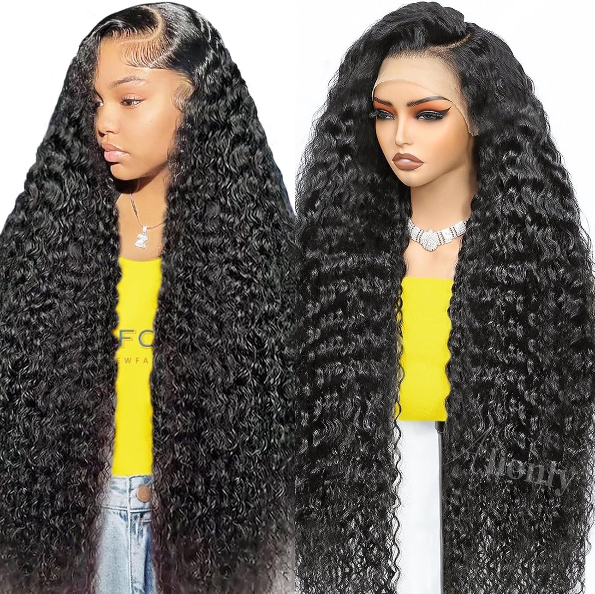 SnelShoppen - Peruk Natuurlijk Menselijk Haar Glueless 13 x 4 Lace Front Pruik 50 cm Natuurlijke Braziliaanse Krullend Haar 180 Dichtheid voor Feest e
