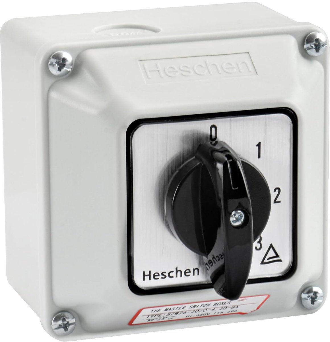 SnelShoppen - Universele Cam Selector Schakelaar 660V, 20A, 5 Posities, Waterdichte Buitenbox, Hoogwaardige Koper, Vlamvertragend PC Materiaal, met Ho